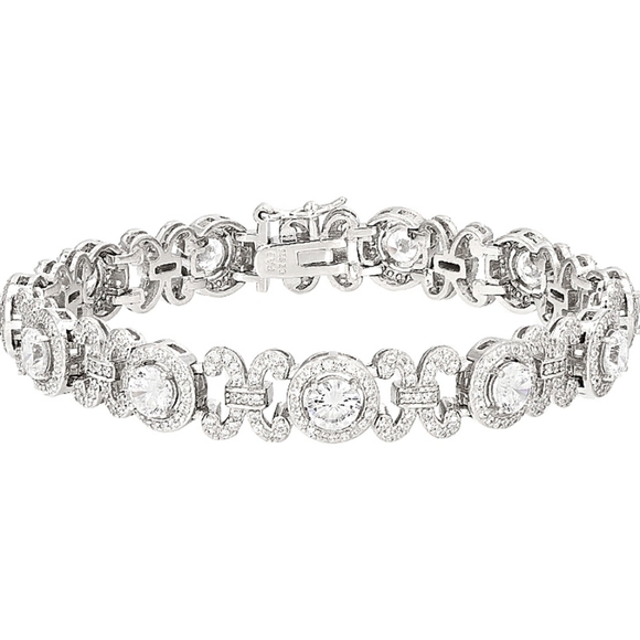 Cubic Zirconia Rhodium Over Sterling Silver Bracelet 11.79ctw (7.48ctw DEW)
